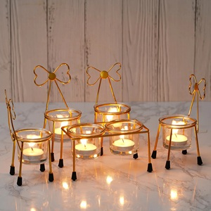 Best Price Luxury Home Decor Gold Plated Metal Votive Candle Holder Iron Lantern <b>Stand</b> for Christmas - Product Image 5
