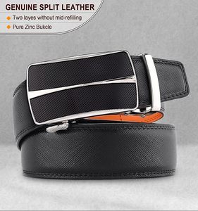 Cinturón de Vestir para Hombre de Alta Calidad, de Cuero Genuino con Hebilla Automática, Patrón de Fibra de Carbono Negro, para Oficina, Reuniones y Bodas - Product Image 2
