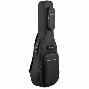 Borsa per Chitarra Elettrica Nera con Linea Blu - Tessuto Oxford 600D e Imbottitura in Schiuma - Chiusura con Cerniera - Product Image 1