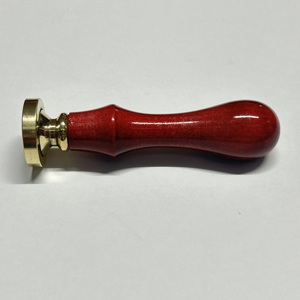 Elegant Rose 25mm Round Brass Maple Wood Handle Multi Purpose Brass <b>Sealing</b> <b>Wax</b> Stamper for DIY Crafts - Product Image 1