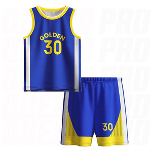 Ensemble d'entraînement de basketball personnalisé pour hommes, maillot et short de basketball bleus de qualité supérieure, respirants et légers - Product Image 1