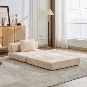 Single Seater Boneless Modular Sectional Sofa <b>Convertible</b> Floor <b>Bed</b> Fixed Shape Frame No Assembly Required Compression Couch - Product Image 2