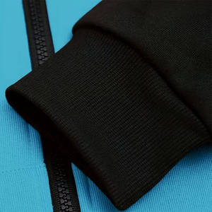 Conjunto Deportivo de Felpa de Algodón para Hombre, Color Azul, Manga Negra, Estilo Raglán, Ligero, con Cordón Ajustable y Talla Personalizada - Product Image 3