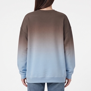 Sweat-shirt personnalisé pour femme, effet dégradé, color block, en molleton de coton, col rond, manches longues, décontracté, chaud, pour l'hiver - Product Image 6