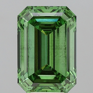 Diamant de laboratoire taille émeraude 9,08 carats, vert vif fantaisie, VS2, certifié IGI, diamant CVD en vrac pour la fabrication de bijoux - Product Image 1