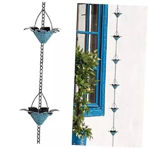 Chaîne de pluie élégante en fer, design à coupelles cannelées, dernière chaîne de pluie provenant directement du fabricant indien - Product Image 1