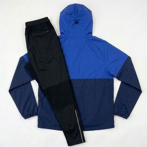 Custom Logo Eco-friendly Lightweight Men Streetwear Hooded Windbreaker Tracksuit Set <b>Zip</b>-<b>Up</b> <b>Jacket</b> Jogger Pants Sportswear - Product Image 2
