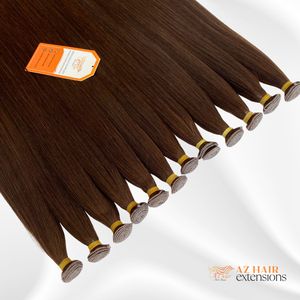 Venta al por mayor Color marrón Genius Bundle Cutícula alineada Virgen Extensiones de cabello humano de Vietnam Donors Genius Weft Extensiones de cabello - Product Image 4