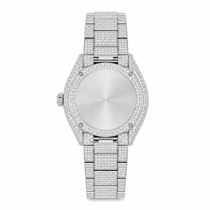 Luxury unisex Diamond Watch Stainless Steel Case <b>Red</b> Dial Roman Numeral Analog Quartz Movement Sapphire Crystal 44mm - Product Image 5