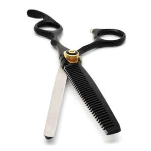 Customer Hair Cutting Scissors Thinning Scissor <b>Titanium</b> Color Coated Hairdressing Shears With Comb Hair Cutting Thinning Kit - Product Image 3