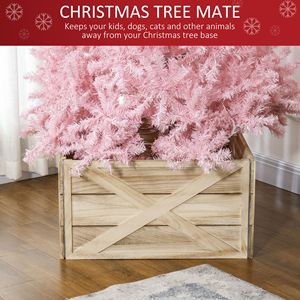 Collare per Albero di Natale Artigianale in Legno Naturale da 28 Pollici per Alberi Artificiali, Facile da Montare con Finitura Leggermente Invecchiata - Product Image 4
