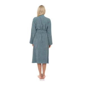 Peignoir en coton turc pour femmes, peignoir de spa doux avec poches, qualité hôtelière de luxe, vert, vêtements de détente à domicile - Product Image 3