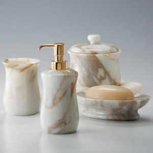 Ensemble de distributeur de savon de salle de bain en résine luxueuse, kit complet pour salle de bain - Product Image 3