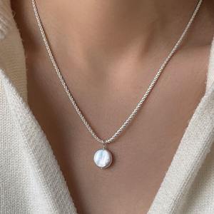 Monica's Sparkling Baroque Round Cake Ins Collarbone Chain Natural Pearl <b>Necklace</b> for <b>Friends</b> - Product Image 2