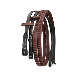 Riendas de Cuero Acolchadas Multicolor Personalizables de la Mejor Calidad, Doble Brida con Narizera Curva y Herrajes de Latón para Caballos - Product Image 4