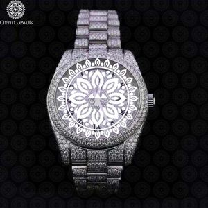 Charm Jewells – boîtier de montre de luxe en acier inoxydable pour hommes, cadran analogique de 40mm, cristal saphir, fermoir pliant lumineux, mécanique - Product Image 2
