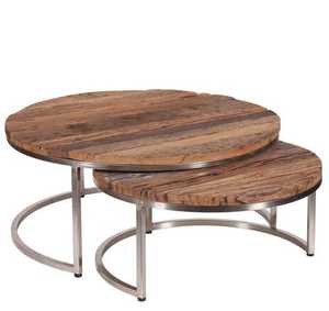 Table d'appoint tendance en promotion avec plateau en bois de manguier, mobilier de bureau, table basse avec base en métal pour la décoration de café - Product Image 2