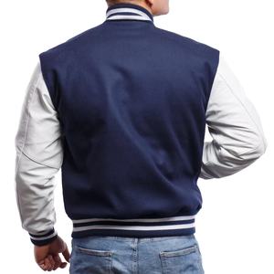 Men's Custom Logo Baseball Varsity Jacket Wool Leather Sleeves Style Schoolboy Winter Plus Size Knitted Polyester 2026 - Product Image 4