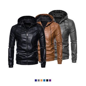Veste Chauffante Respirante Coupe-Vent Décontractée pour Homme SPORTERIA INDUSTRY en Cuir Véritable à Capuche, Coupe Slim, Fermeture Éclair, Style Automne - Product Image 2