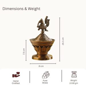 Brûleur en métal artisanal de qualité supérieure, structure résistante à la chaleur, écologique, encens indien pour l'aromathérapie quotidienne et religieuse - Product Image 6
