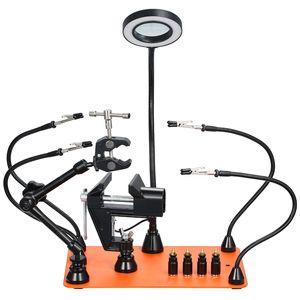 Stazione di saldatura magnetica a 4 bracci con terza mano, lampada d'ingrandimento a LED 3X, 4 supporti PCB, rotazione a 360 gradi - Prodotto caldo - Product Image 5
