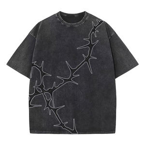 High Quality Digital Printing O-Neck Boxy Cropped Men's Custom <b>100</b>% <b>Polyester</b> Heavyweight Solid Oversized T-<b>Shirts</b> ODM - Product Image 4