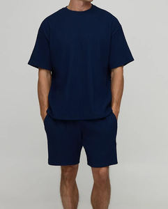 Ensembles T-shirts et Shorts de Haute Qualité, Lavés, 275g, 100% Coton, Vintage, Unisexe, T-shirts à Épaules Tombantes Amples et Vides pour Hommes et Femmes - Product Image 3