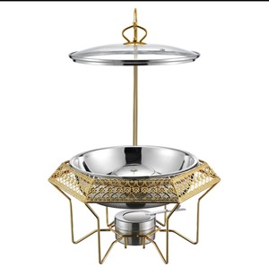 Traditional Designer Chafing Dish Indian Best Selling Customized Fancy Handmade Stainless Steel <b>Freezer</b> Safe Tableware Set - Product Image 1
