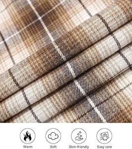 เสื้อเชิ้ตผ้าสักหลาดลายตารางสีน้ำตาลสำหรับผู้ชาย แขนยาว ผ้าฝ้าย สไตล์ลำลอง ติดกระดุม รับผลิตแบบ OEM แบรนด์ส่วนตัว สั่งซื้อจำนวนมาก ราคาโรงงาน - Product Image 5