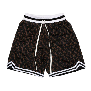 Pantalones Deportivos Casuales para Hombre, Estilo Urbano, de Cintura Alta, con Cordón, Estampado Geométrico Vintage, de Secado Rápido, con Bolsillos, 100% Poliéster Satinado - Product Image 1