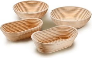 Cesta de fermentación de pan de masa madre de ratán natural hecha a mano, sin astillas, con forro, disponible - Product Image 2