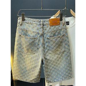 Shorts de mezclilla de diseñador 2025: Estilo recto, moderno y casual con efecto desgastado para el verano - Product Image 1