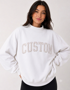 เสื้อสเวตเชิ้ตผู้หญิง คอเต่า แขนยาว สีขาว ผ้าฝ้ายผสมโพลีเอสเตอร์ เนื้อผ้านุ่ม สไตล์ใหม่ ลายเรียบ สำหรับฤดูใบไม้ผลิ/ฤดูใบไม้ร่วง เป็นมิตรต่อสิ่งแวดล้อม - Product Image 1