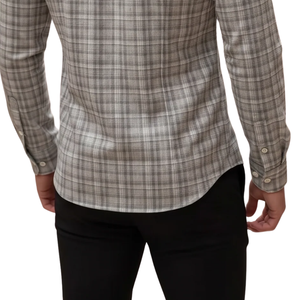 Gray <b>Brown</b> Plaid <b>Men</b> Flannel <b>Shirt</b> Long Sleeve Button Down Checkered Casual <b>Shirt</b> Soft Brushed Fabric Everyday Streetwear - Product Image 6