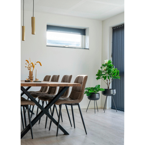 Pots de fleurs modernes en métal noir avec support trépied en fer, pots ronds contemporains pour l'intérieur, l'extérieur, le jardin, la terrasse, le balcon - Product Image 3