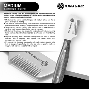 Flamia & Jabz Stainless Steel Pet Comb Wood Handle Dog Grooming Tool Stripping knife Cats and Dogs Black - Product Image 6