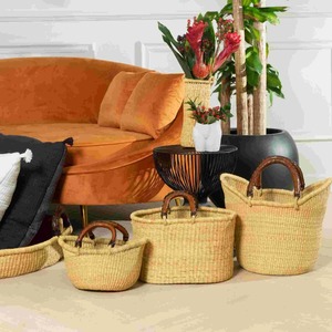 ตะกร้าหญ้าทะเลเปลี่ยนสีได้ ตะกร้าเก็บของทำมือ ขายส่ง เป็นมิตรกับสิ่งแวดล้อม ผลิตในเวียดนาม - Product Image 6