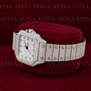 Montre Hip Hop de Luxe pour Femme avec Diamants Moissanite, Cadran Carré Entièrement Sertie, Bracelet en Acier Inoxydable, Montre Bijou Personnalisée - Product Image 2