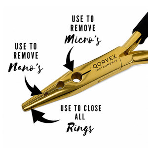 Pinzas Profesionales con Recubrimiento de Titanio para Extensiones de Cabello, Herramienta de Conexión de Anillos Micro y Nano de 3 Orificios - Product Image 3