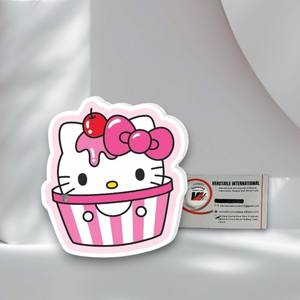 ถาดอะคริลิคติดขนตาปลอมลายเค้กสีชมพูเฮลโลคิตตี้ ประดับเชอร์รี่ ผีเสื้อ เพชร รูปทรงสี่เหลี่ยมผืนผ้าและสี่เหลี่ยมจัตุรัส - Product Image 1