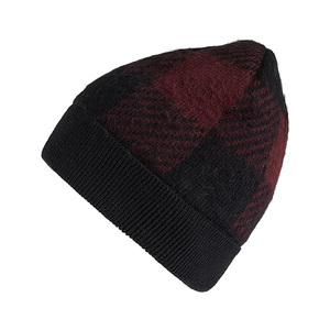 Bonnet à carreaux unisexe pour adulte, bonnet d'hiver chaud, motif à carreaux, circonférence de la tête 56-58 cm, style décontracté, 100% acrylique tricoté - Product Image 2
