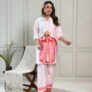 Conjunto Kurti y Palazzo para Mujer con Estampado Étnico, de Secado Rápido, Ideal para Oficina, Bodas y Eventos Especiales - Mejor Precio - Product Image 1