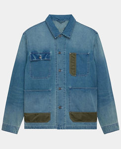 Chaquetas de Mezclilla Casuales Transpirables de Invierno para Hombre de Primera Calidad con Botón Único, Servicio OEM, Impresión Personalizada y Bordado - Product Image 1