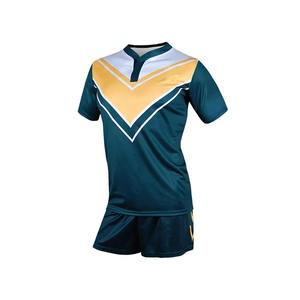 Vêtements de rugby unisexes en promotion, ensemble 100% polyester, anti-transpiration, antibactérien, respirant, maillot col V et short - Product Image 6