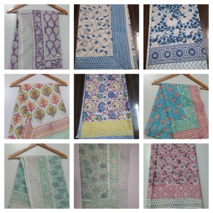 ผ้าคลุมไหล่สำหรับผู้หญิง ผ้าฝ้ายพิมพ์ลายบล็อกด้วยมือ สีคราม น้ำหนักเบา เหมาะสำหรับใส่ที่ชายหาด รีสอร์ท หรือคลุมชุดว่ายน้ำ - Product Image 2