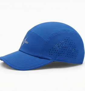 Custom Large Head Speed Blue Sporty Cap Moisture wicking Breathable Polyester Unisex <b>Hat</b> for Spring Summer Outdoor Activities - Product Image 4