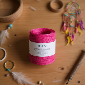 Bobina di Corda di Cotone 4mm Fucsia 250g per Creazione di Acchiappasogni - Product Image 2