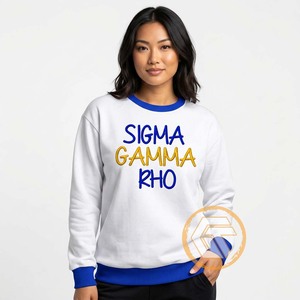 Tissu polaire en coton écologique de haute qualité, personnalisé, avec logo brodé sur le devant, motif TRÉSORS GÉNÉTIQUES Sigma Gamma Rho, idéal pour l'hiver - Product Image 5