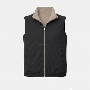 Gilet réversible à col montant sans manches, couleur unie, fermeture éclair, vêtement d'extérieur décontracté pour l'automne, en polyamide et élasthanne - Product Image 5
