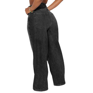 Pantalones Holgados Personalizados para Mujer, Talla Grande, Cintura Elástica, Algodón, Casuales, Estilo Urbano, Pantalones Anchos de Moda para Mujer, OEM - Product Image 3